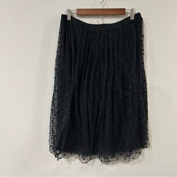 Banana Republic Black Tulle Midi Polka Dot Layered Skirt Women’s Size Medium - Picture 4 of 6